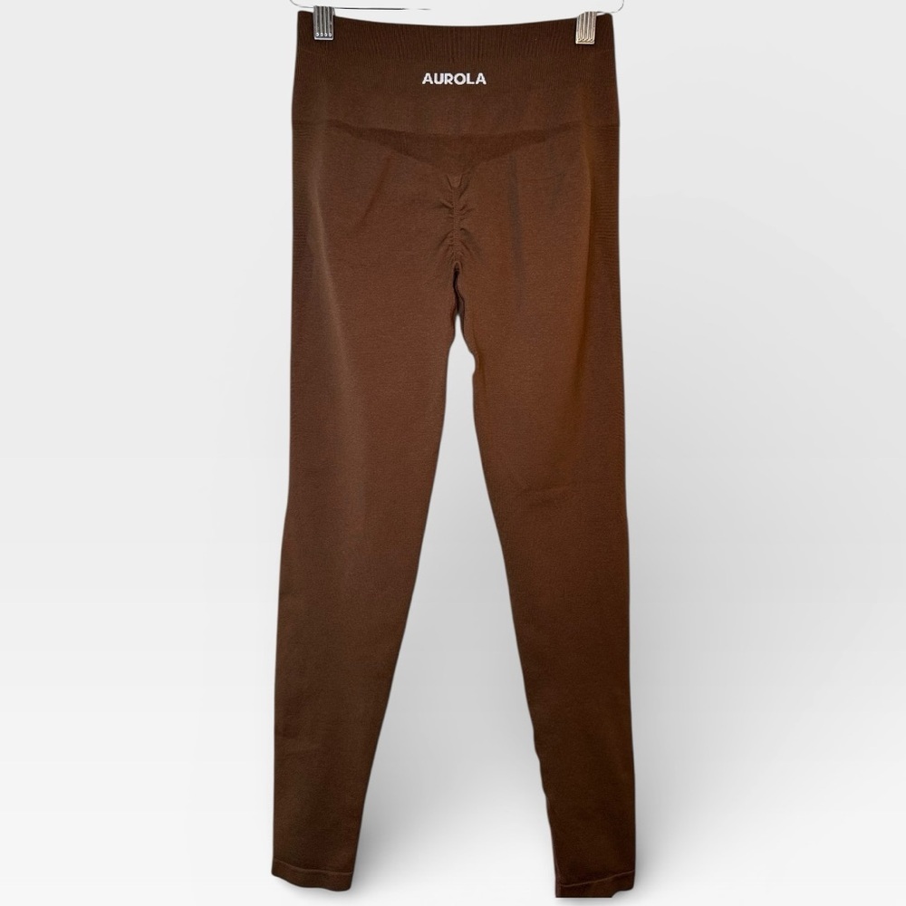 AUROLA Seamless Scrunch Coffee Brown Leggings Activewear Size XS/S